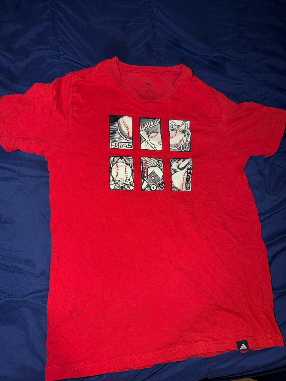 Kids adidas Graphic Baseball Tee Red